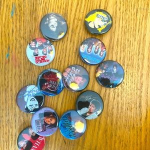 80s themed buttons party favors